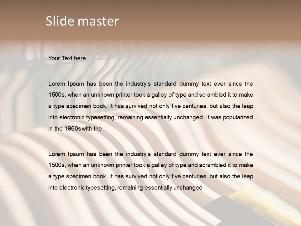 Clothes Hangers With Shirts In A Store Ready To Sell. Fashion Shopping Store Concept PowerPoint Template