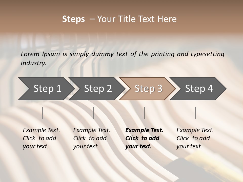 Clothes Hangers With Shirts In A Store Ready To Sell. Fashion Shopping Store Concept PowerPoint Template