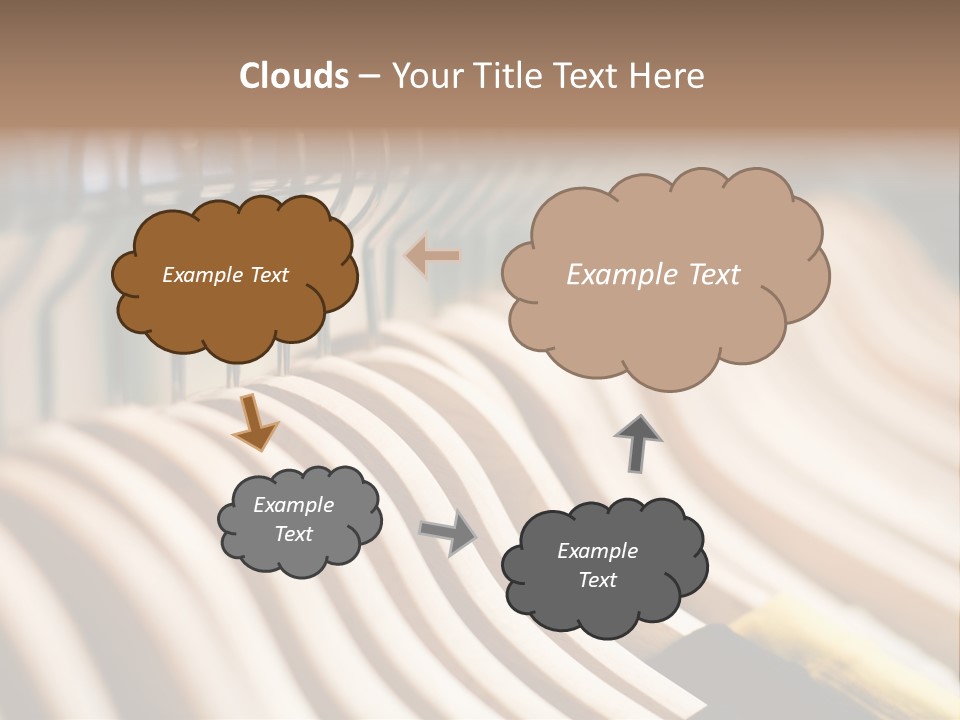 Clothes Hangers With Shirts In A Store Ready To Sell. Fashion Shopping Store Concept PowerPoint Template