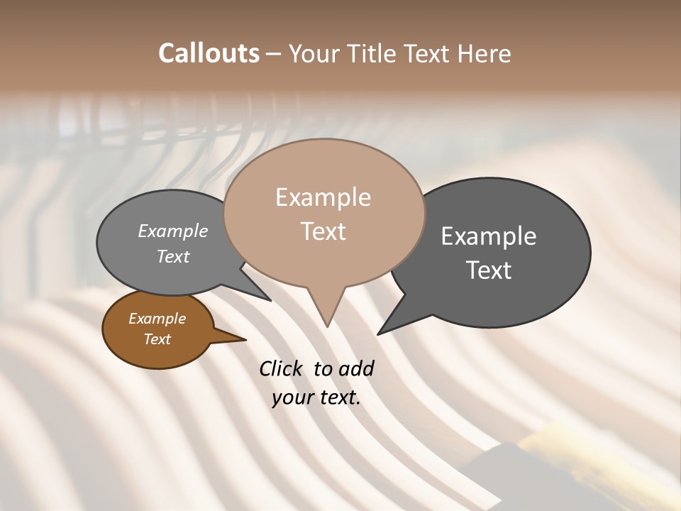 Clothes Hangers With Shirts In A Store Ready To Sell. Fashion Shopping Store Concept PowerPoint Template