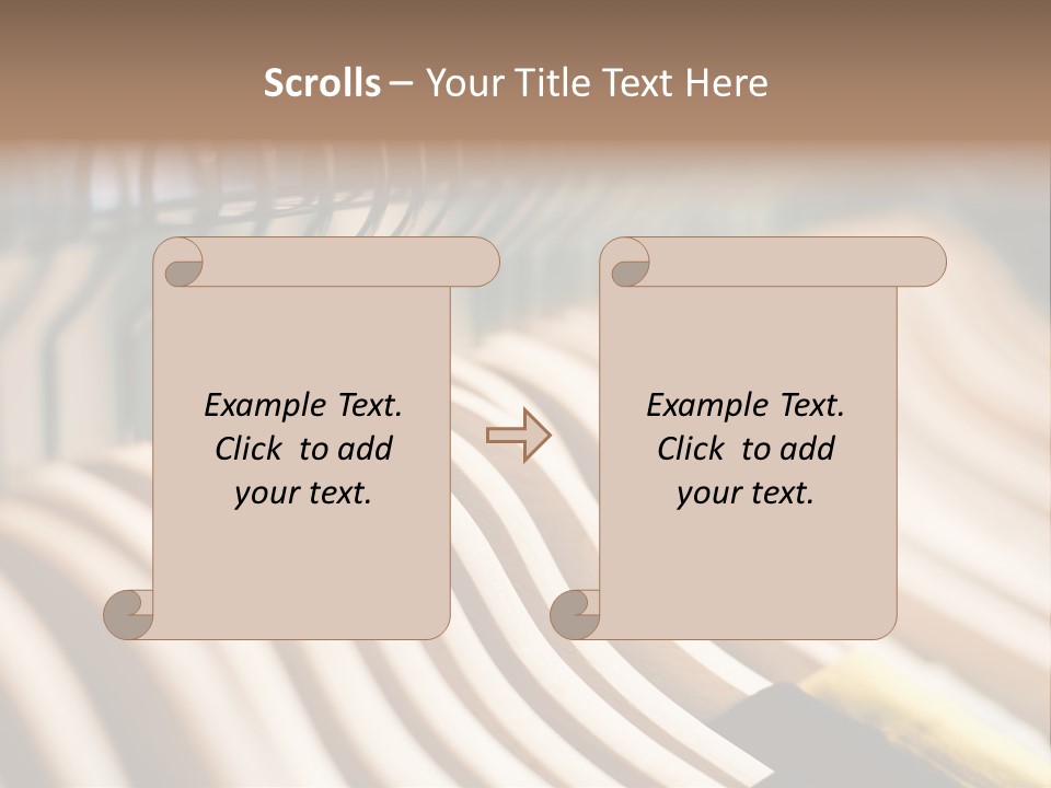 Clothes Hangers With Shirts In A Store Ready To Sell. Fashion Shopping Store Concept PowerPoint Template