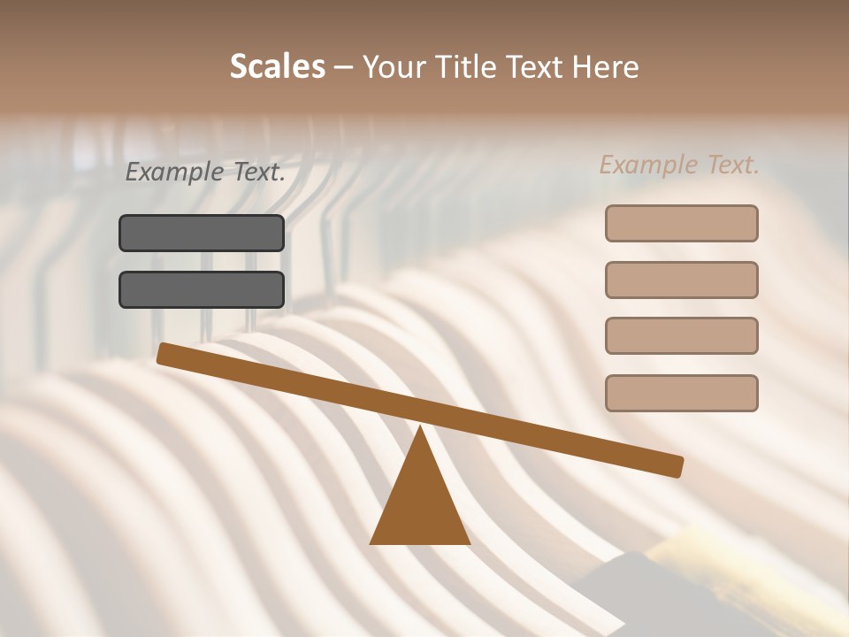 Clothes Hangers With Shirts In A Store Ready To Sell. Fashion Shopping Store Concept PowerPoint Template