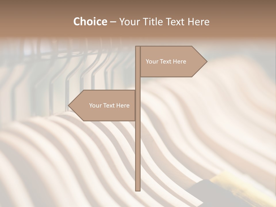 Clothes Hangers With Shirts In A Store Ready To Sell. Fashion Shopping Store Concept PowerPoint Template