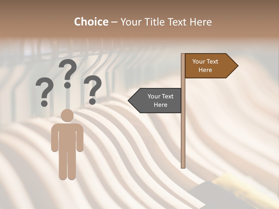 Clothes Hangers With Shirts In A Store Ready To Sell. Fashion Shopping Store Concept PowerPoint Template