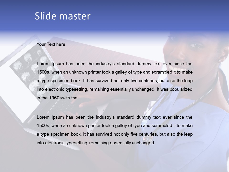 Nurse At Computer - African American PowerPoint Template