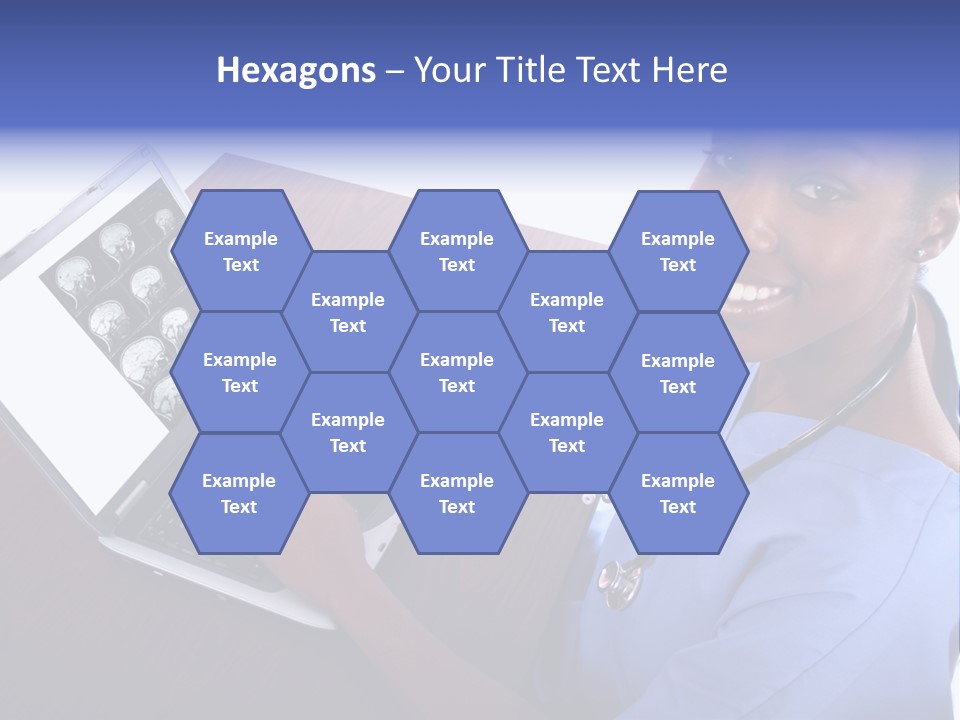 Nurse At Computer - African American PowerPoint Template