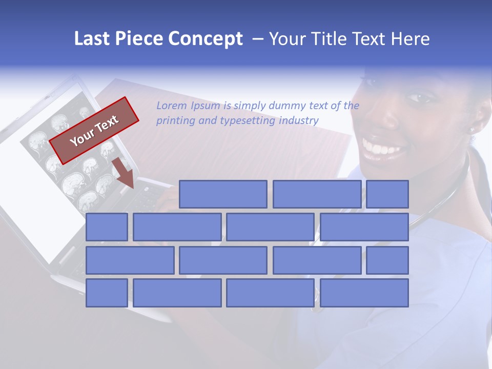 Nurse At Computer - African American PowerPoint Template