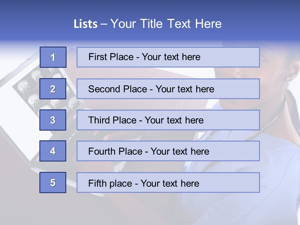 Nurse At Computer - African American PowerPoint Template