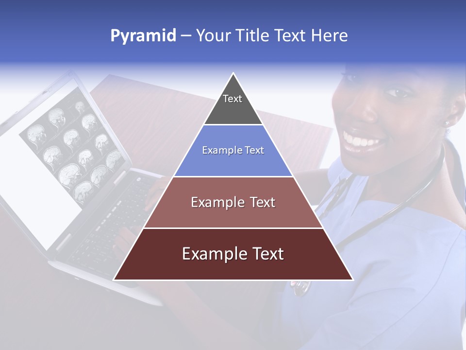 Nurse At Computer - African American PowerPoint Template