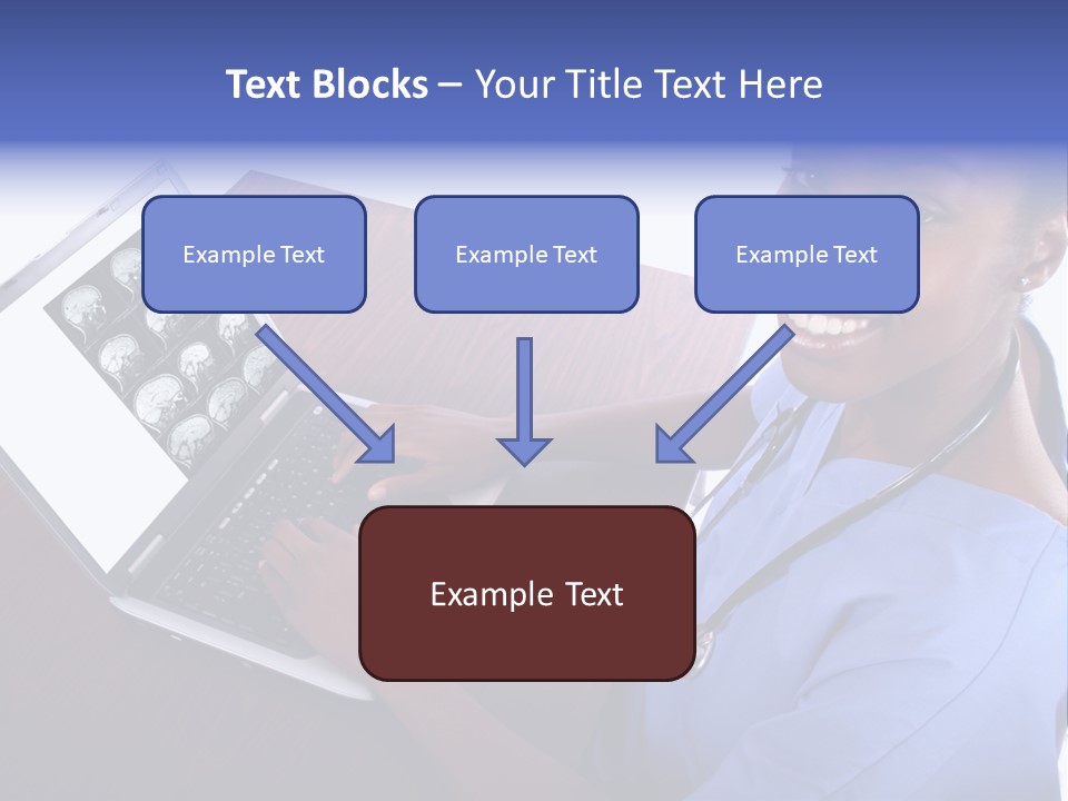 Nurse At Computer - African American PowerPoint Template