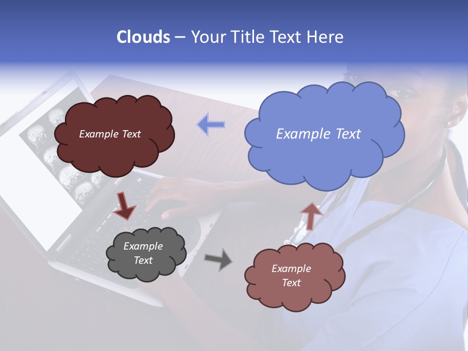 Nurse At Computer - African American PowerPoint Template