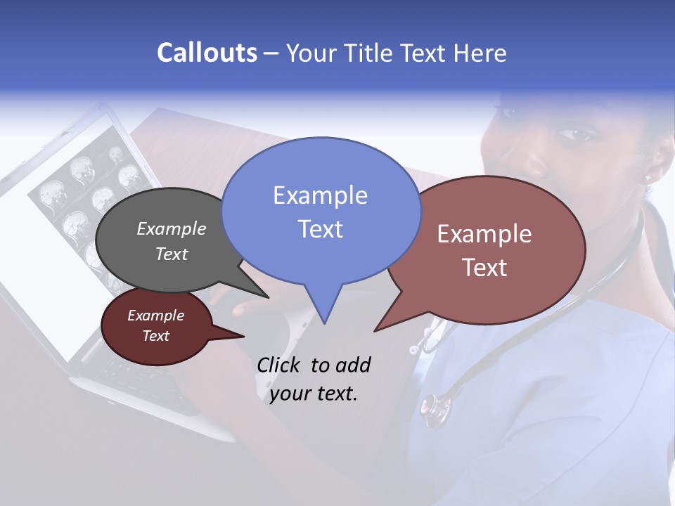 Nurse At Computer - African American PowerPoint Template