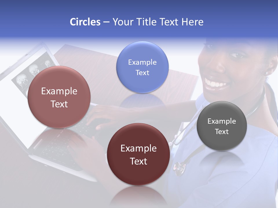 Nurse At Computer - African American PowerPoint Template