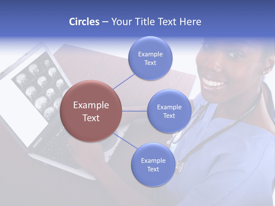 Nurse At Computer - African American PowerPoint Template