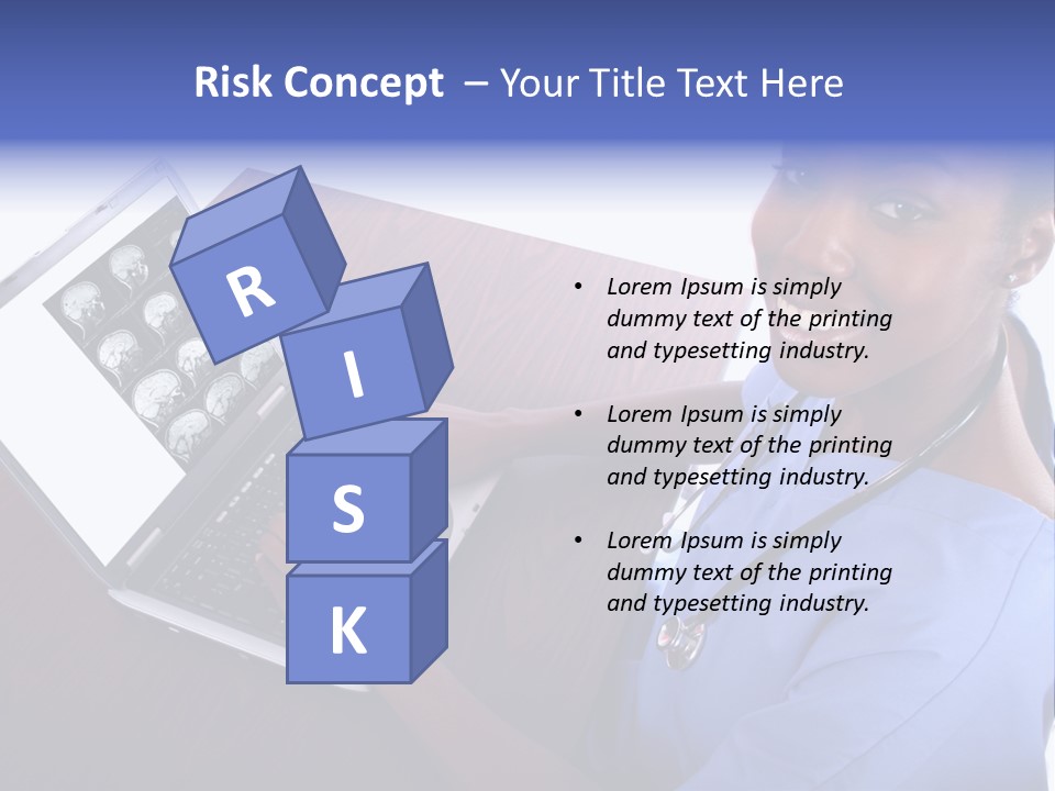 Nurse At Computer - African American PowerPoint Template