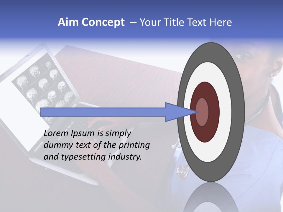 Nurse At Computer - African American PowerPoint Template