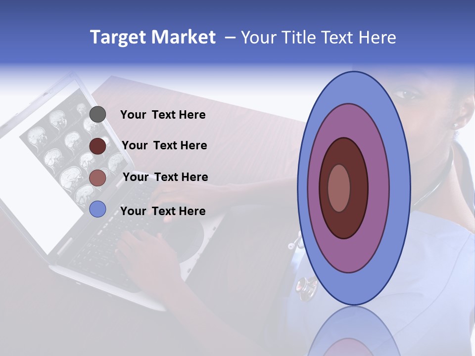 Nurse At Computer - African American PowerPoint Template