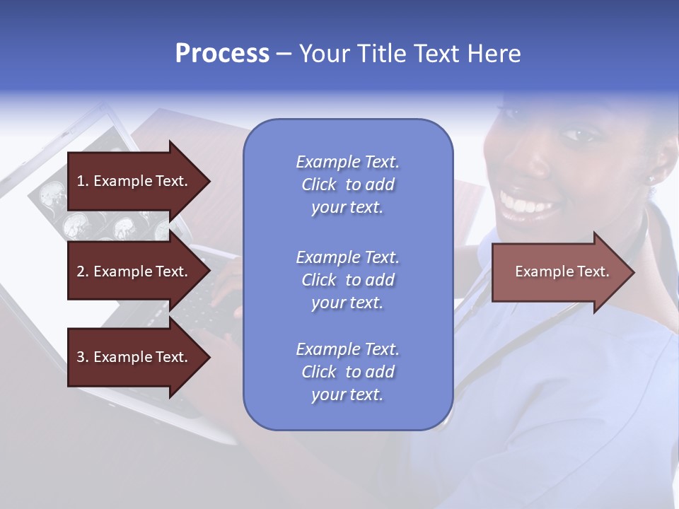 Nurse At Computer - African American PowerPoint Template