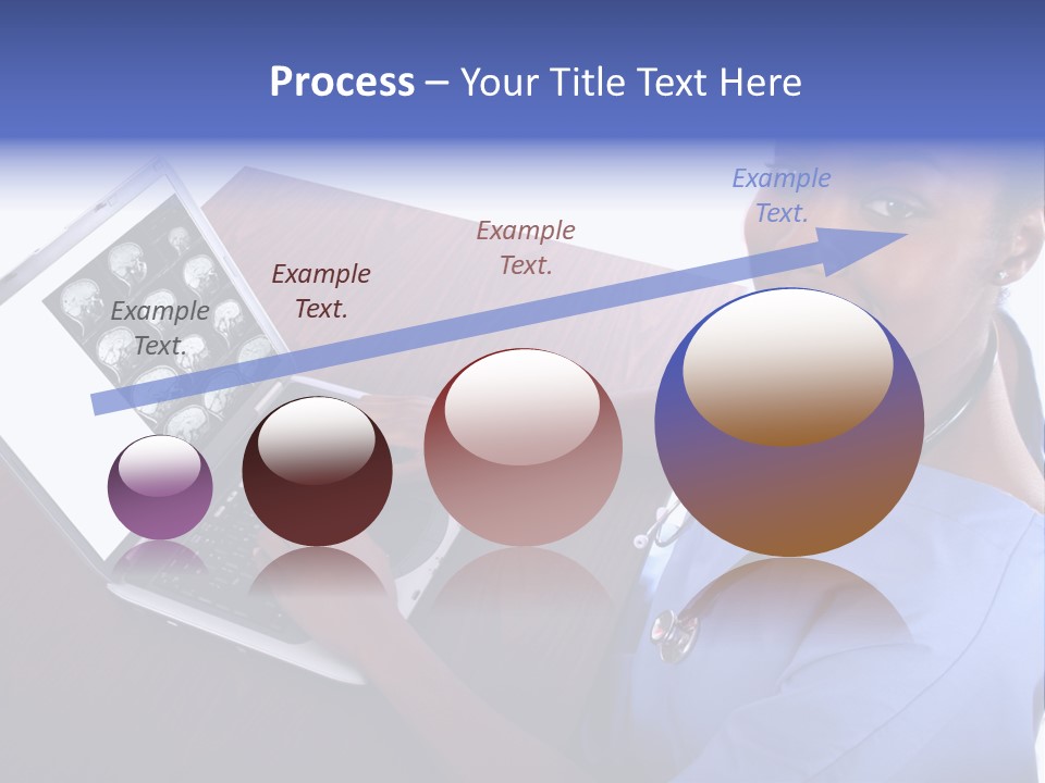 Nurse At Computer - African American PowerPoint Template