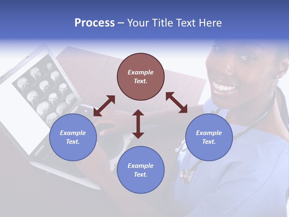 Nurse At Computer - African American PowerPoint Template