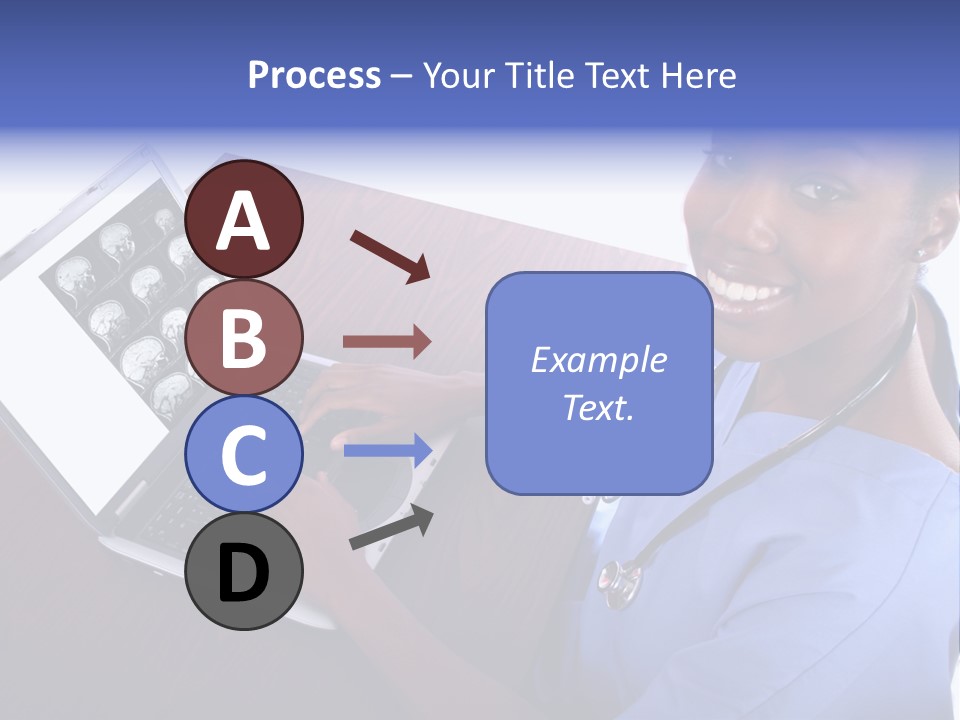 Nurse At Computer - African American PowerPoint Template