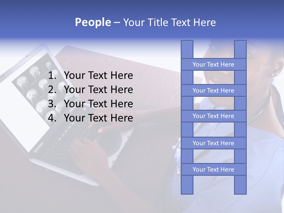 Nurse At Computer - African American PowerPoint Template