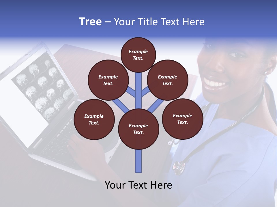 Nurse At Computer - African American PowerPoint Template