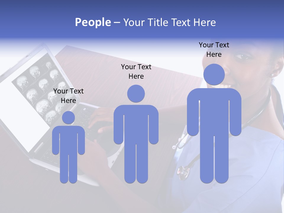 Nurse At Computer - African American PowerPoint Template