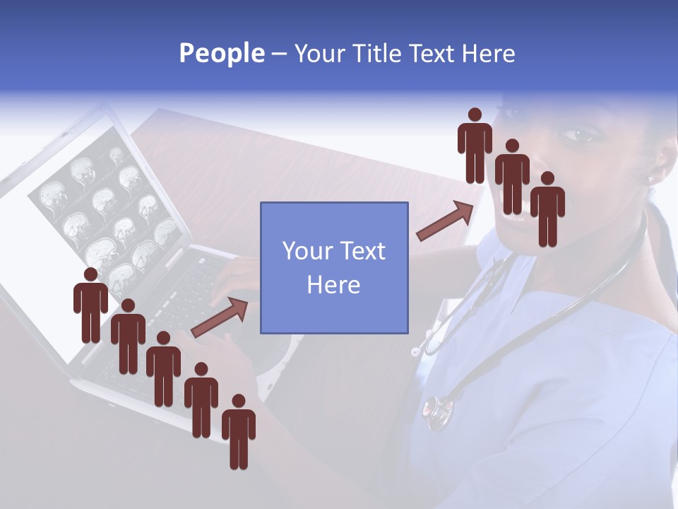 Nurse At Computer - African American PowerPoint Template