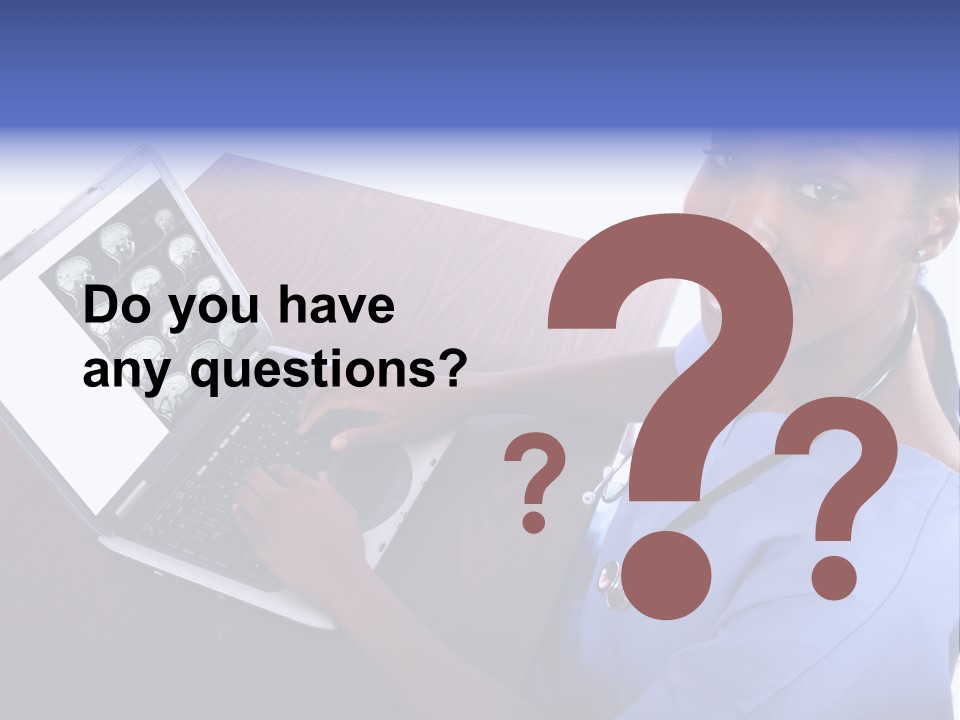 Nurse At Computer - African American PowerPoint Template