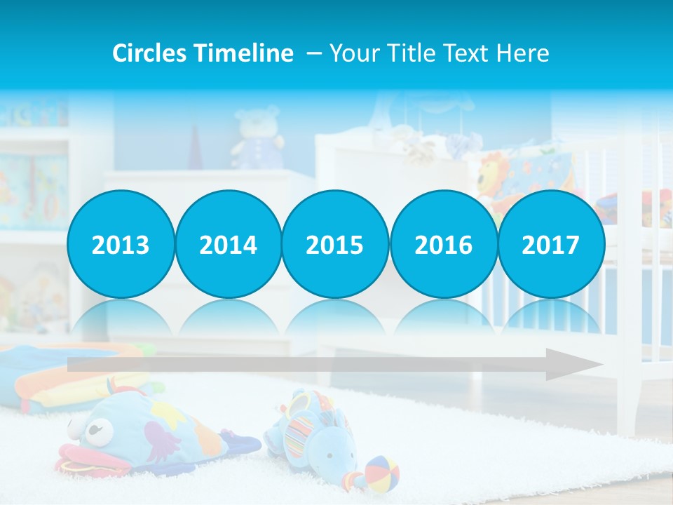 Crib And Soft Baby Toys At Children's Room. Toys Are Officially Property Released. PowerPoint Template