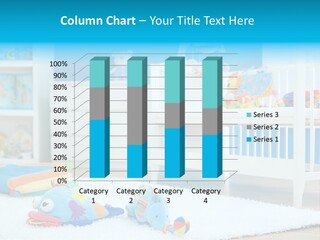 Crib And Soft Baby Toys At Children's Room. Toys Are Officially Property Released. PowerPoint Template