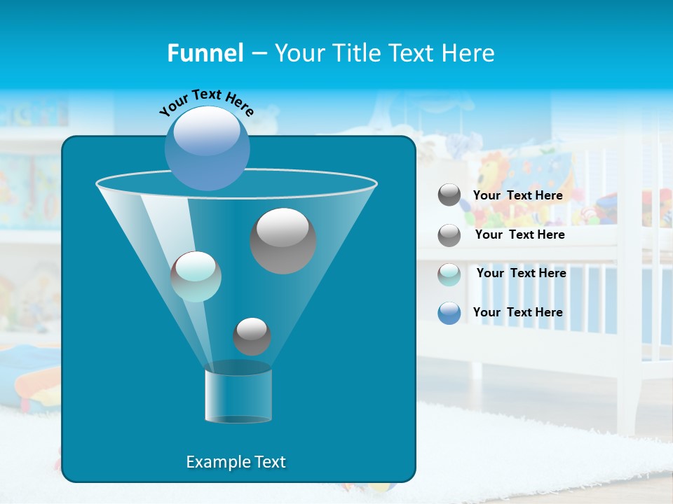 Crib And Soft Baby Toys At Children's Room. Toys Are Officially Property Released. PowerPoint Template