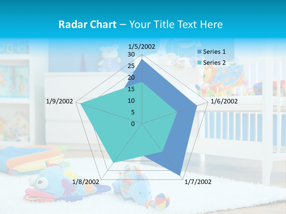 Crib And Soft Baby Toys At Children's Room. Toys Are Officially Property Released. PowerPoint Template