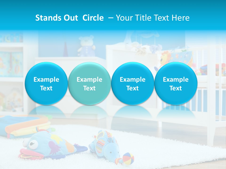 Crib And Soft Baby Toys At Children's Room. Toys Are Officially Property Released. PowerPoint Template