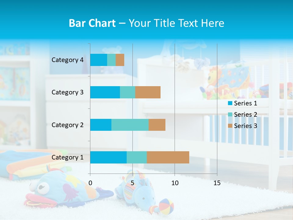 Crib And Soft Baby Toys At Children's Room. Toys Are Officially Property Released. PowerPoint Template