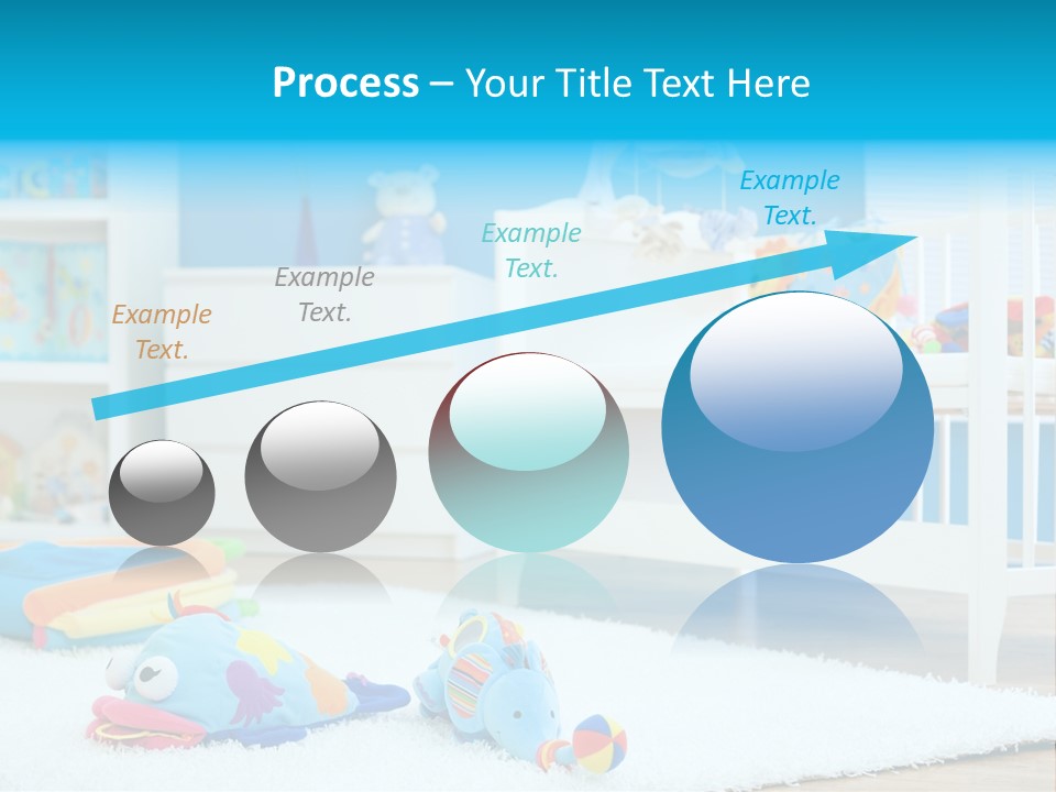 Crib And Soft Baby Toys At Children's Room. Toys Are Officially Property Released. PowerPoint Template