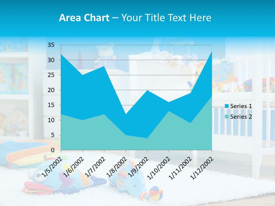 Crib And Soft Baby Toys At Children's Room. Toys Are Officially Property Released. PowerPoint Template