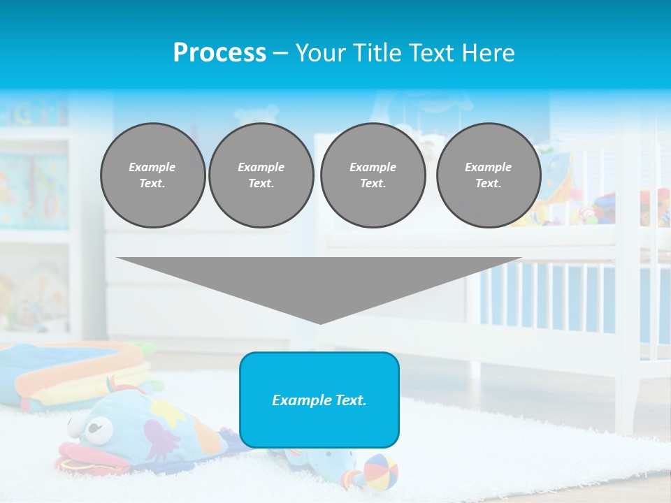 Crib And Soft Baby Toys At Children's Room. Toys Are Officially Property Released. PowerPoint Template