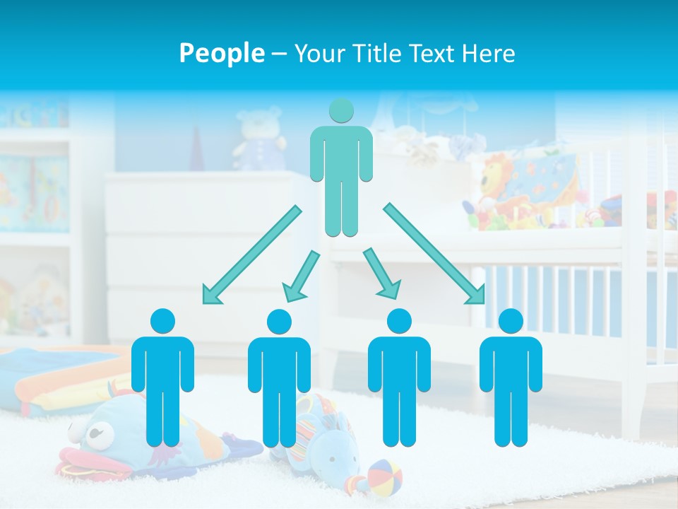 Crib And Soft Baby Toys At Children's Room. Toys Are Officially Property Released. PowerPoint Template