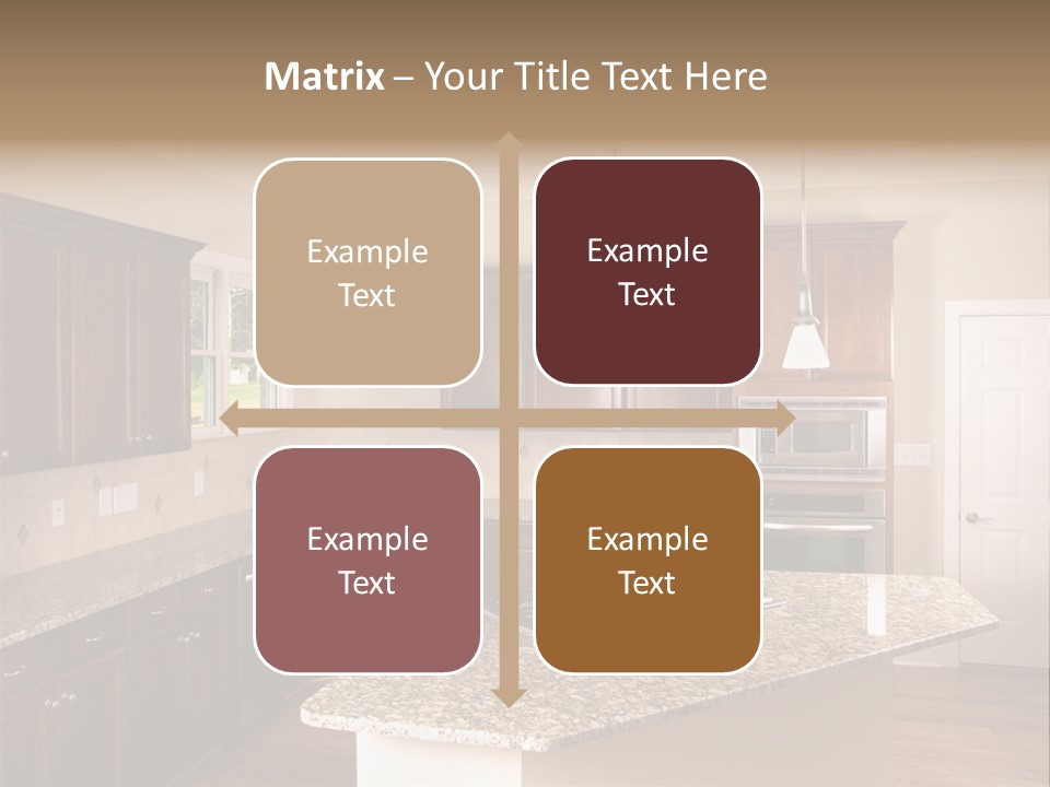 Luxury Kitchen Corner With Island Stove PowerPoint Template