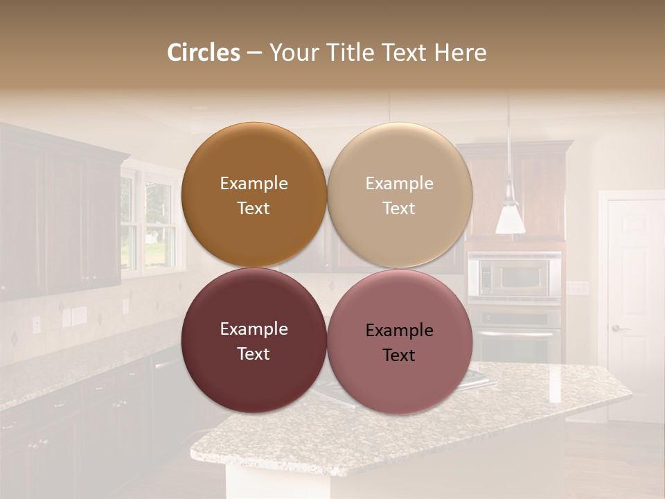 Luxury Kitchen Corner With Island Stove PowerPoint Template