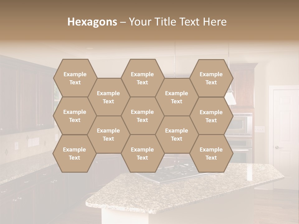 Luxury Kitchen Corner With Island Stove PowerPoint Template