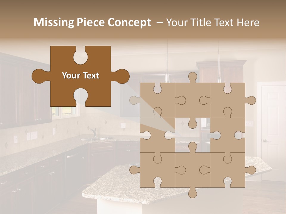 Luxury Kitchen Corner With Island Stove PowerPoint Template