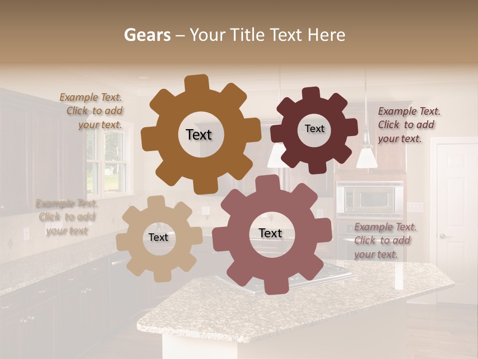 Luxury Kitchen Corner With Island Stove PowerPoint Template