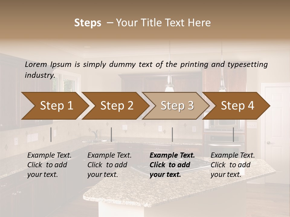 Luxury Kitchen Corner With Island Stove PowerPoint Template