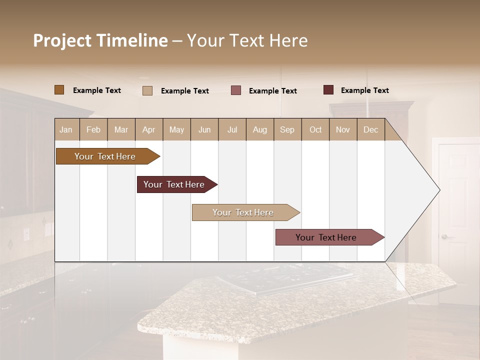 Luxury Kitchen Corner With Island Stove PowerPoint Template