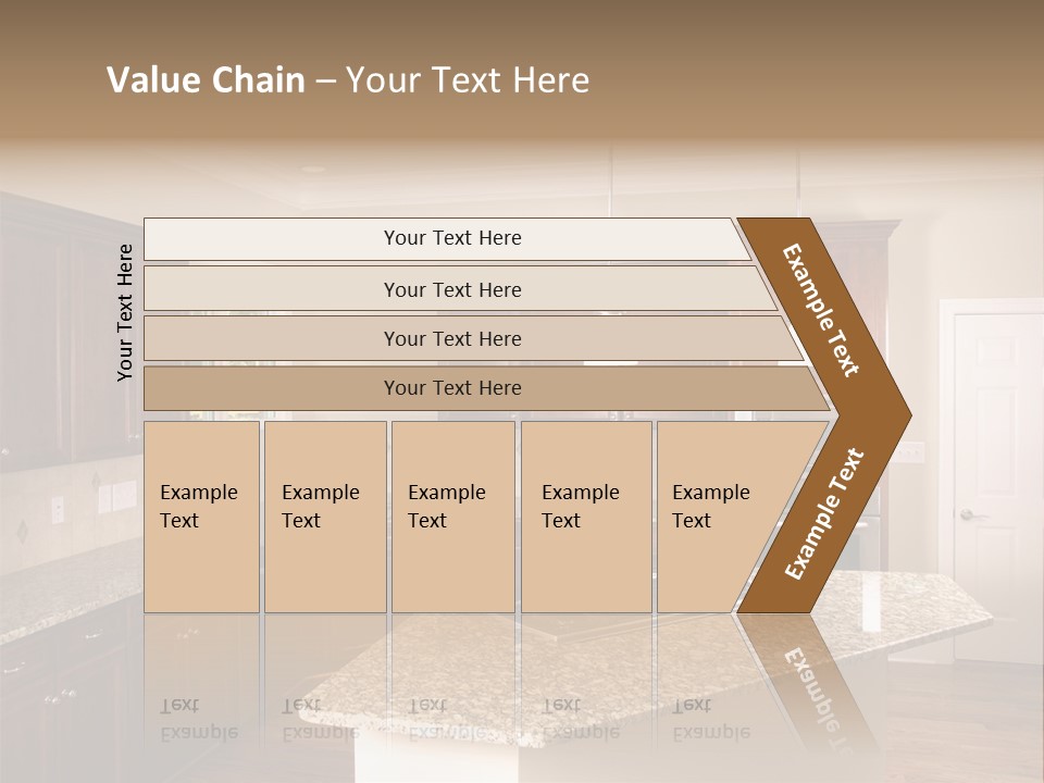 Luxury Kitchen Corner With Island Stove PowerPoint Template