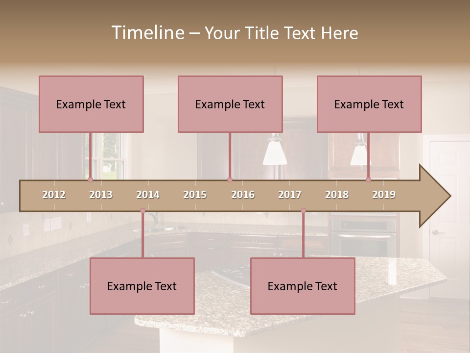 Luxury Kitchen Corner With Island Stove PowerPoint Template