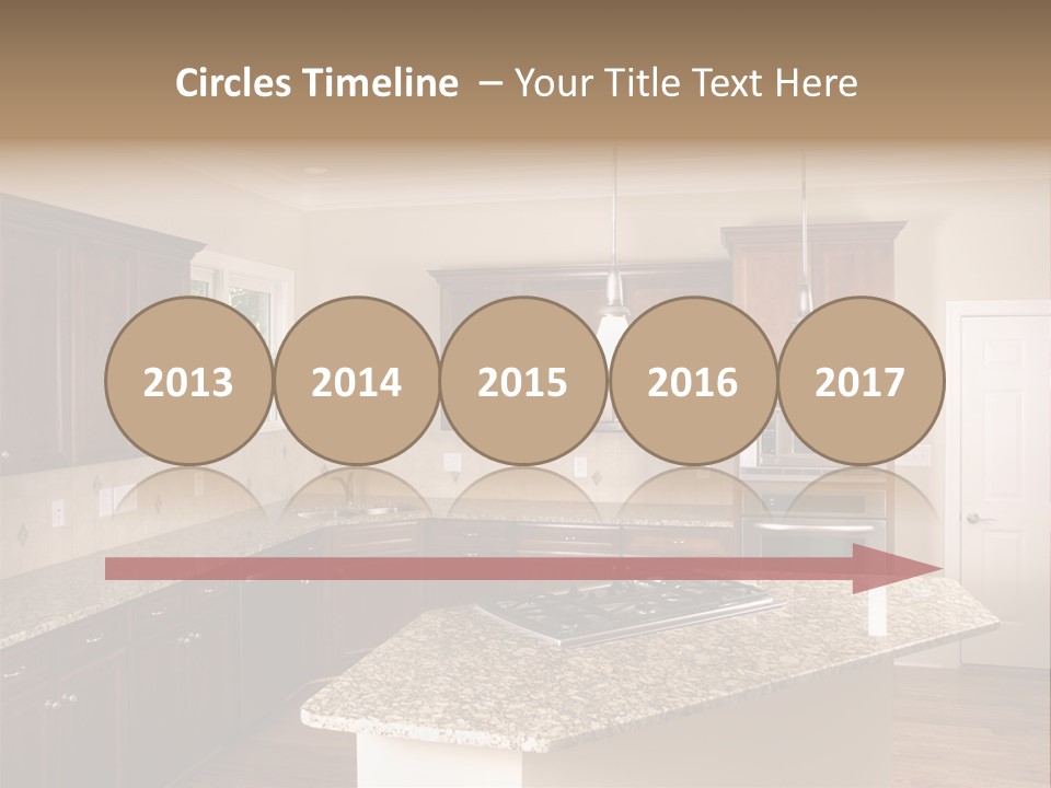 Luxury Kitchen Corner With Island Stove PowerPoint Template